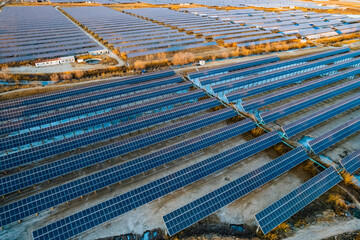 Photovoltaic energy Aerial photo of solar panels