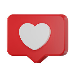 bubble chat love heart shape 3d illustration