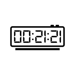 Digital, clock, led icon vector image. Can also be used for home electronics and appliances. Suitable for mobile apps, web apps and print media.