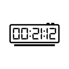 Digital, clock, led icon vector image. Can also be used for home electronics and appliances. Suitable for mobile apps, web apps and print media.