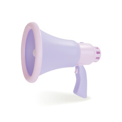 3d Megaphone Plasticine Cartoon Style Announcement Concept Isolated on a White Background. Vector illustration of Loudspeaker