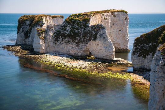 Old Harry Rocks are located at Handfast Point, on the Isle of Purbeck in Dorset