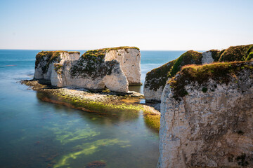 Old Harry Rocks are located at Handfast Point, on the Isle of Purbeck in Dorset