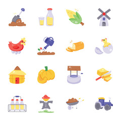 Pack of Farming Flat Icons 

