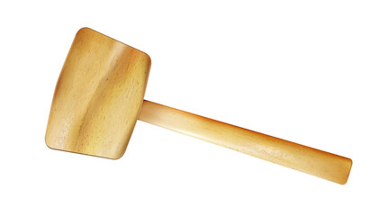 Realistic wooden mallet modern craft with handle of wood. Woodworking, metalworking, locksmith work tool isolated png