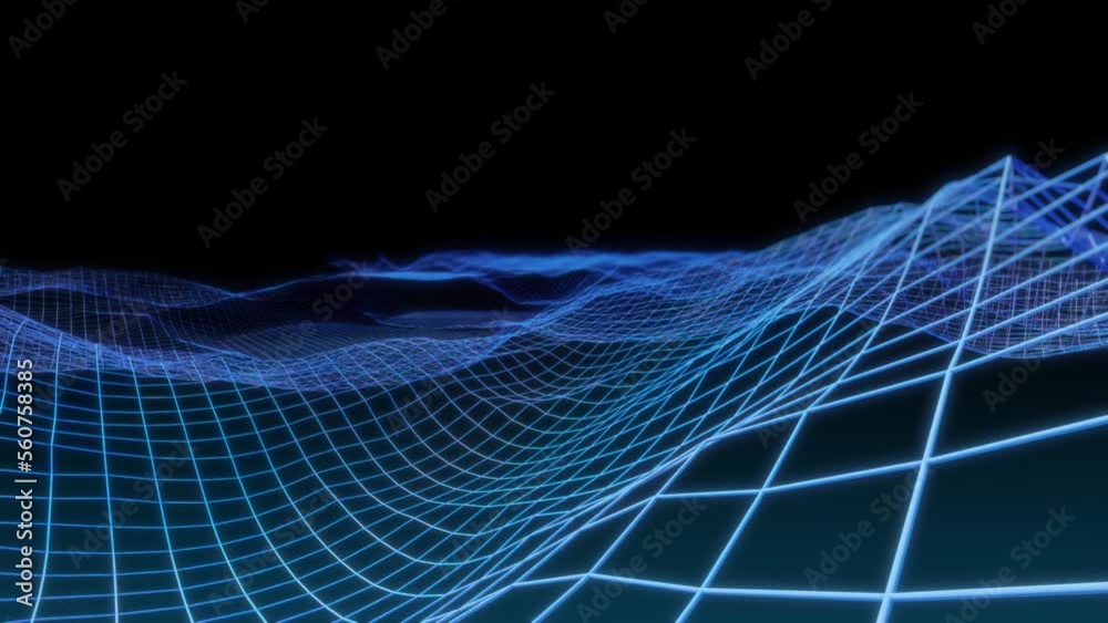 Wall mural futuristic lowpoly. seamless animation. seamless animation. digital wave dynamic particles. abstract