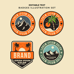 nature and tropical badges illustration pack