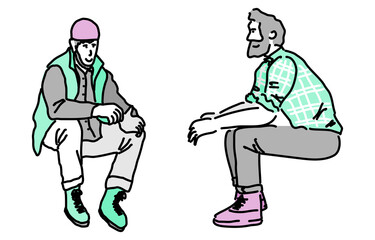 座る人物セット　秋冬
