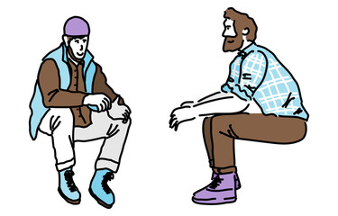 座る人物セット　秋冬
