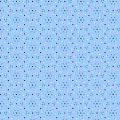 Small white and dark blue dots on a blue background Geometric fabric seamless pattern