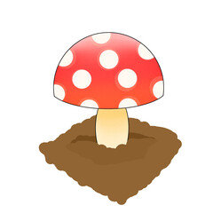 Cute Cartoon Mushroom Illustration Digital Art PNG