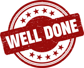 Well Done grunge rubber stamp vector illustration.