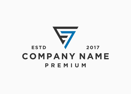 letter e7 logo design vector illustration template