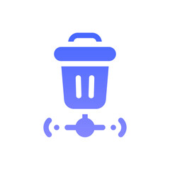 trash flat gradient icon