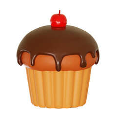 cupcake 3d illustration
