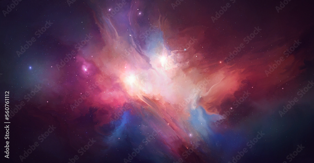Poster nebula on a background of outer space