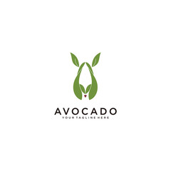 Avocado logo design icon vector