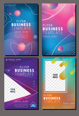 Business flyer templates dynamic design colorful modern decor