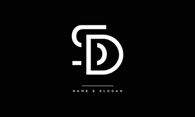 Futurism style letter SD DS S D . Minimalist type for modern futuristic logo, elegant cyber tech monogram, digital device and hud graphic. Minimal style symbol, vector design
