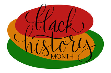 Black History month February handwritten brush lettering logo vector