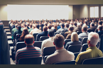 Large seminar room or lecture hall full of spectators, Generative AI
