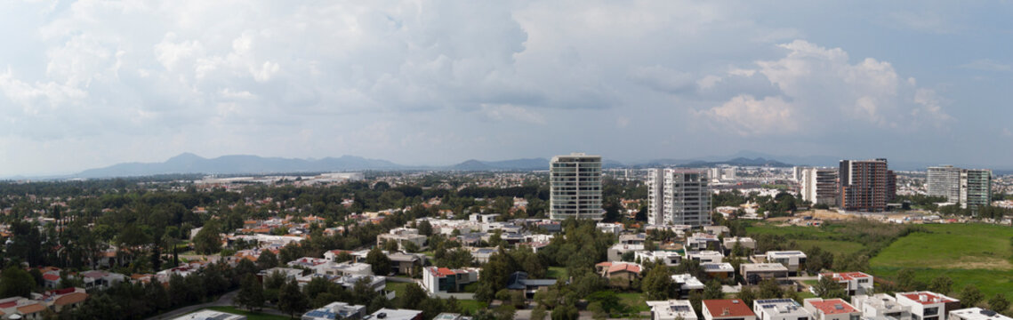 Zapopan, Jalisco, Mexico. Aerial drone view of the luxurious area in the amazing city of Guadalajara.