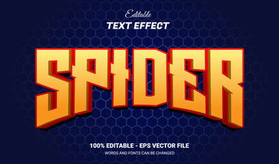 Naklejka premium spider editable 3d text effect