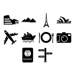 world travel icon set