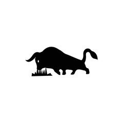 Bull animal vector logo design  . icon logo . silhouette logo 