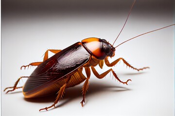 A close up of a cockroach