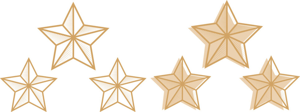 Tres estrellas doradas Argentina camp&eacute;on del mundial de futbol (football). Ilustraci&oacute;n para usar como recurso gr&aacute;fico o tatuaje.