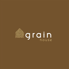 Grain House Agriculure Plants Single Logo Vector Brown