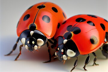 Obraz premium A close up of two ladybugs