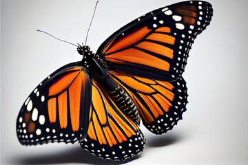 A close up of a monarch butterfly