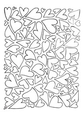 Contours of hearts of different shapes. Vector illustration