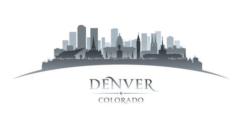 Fototapeta premium Denver Colorado city silhouette white background