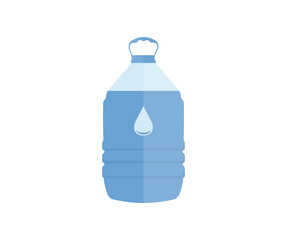 Big water bottle. Healthy agua bottle logo design. Bottle of clear transparent water in a blue. Natural and healthy lifestyle concept, water bottle vector design and illustration.