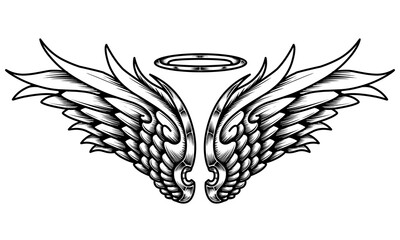 vector angel wings tribal tattoo	