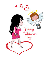 Couple in love. Characters for the feast of Saint Valentine.