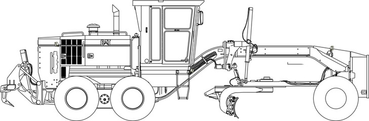agricultural heavy equipment detailed sketch vector illustration design