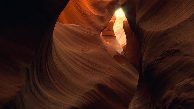 Antelope Canyon. Canyon with wavy and smooth sandstone walls, beautiful place.