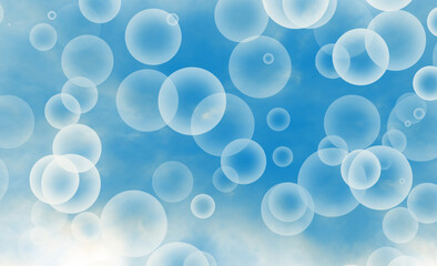 Blue background with white bubbles