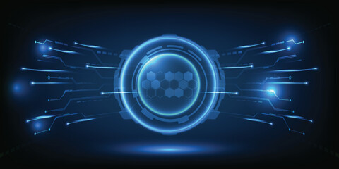Vector illustrations of abstract blue futuristic digital high technology artwork.Future tech design concepts.