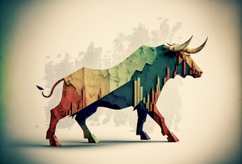 Stock market bull market trading concept. Generative ai