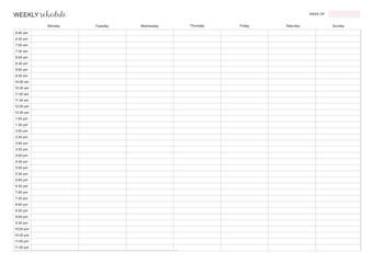 Weekly Schedule, Schedule Planner Calendar, KDP Interior, To Do Planner, Vector PDF, Blank Calendar