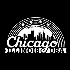 Fototapeta premium Chicago, Illinois, USA. Logo design template. Vector and illustration.