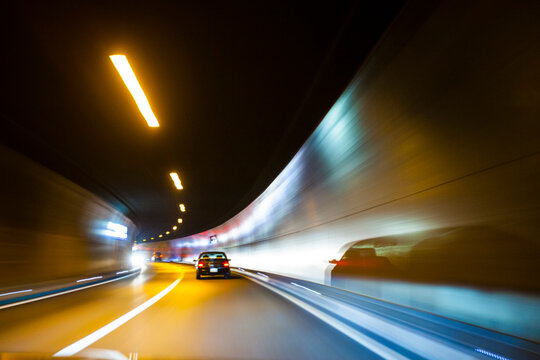 Speeding through a tunnel