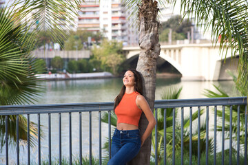 person standing on the bridge