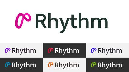 Infinity Abstract Letter R Logo Minimal Linear Gradient Overlapping Loop with Editable Text and Easy to Customize Color Swatches Includes 7 Color Variations