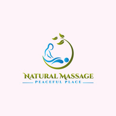 natural massage, care, relief, minimalist and business logo design in vector template. 
